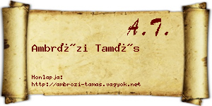 Ambrózi Tamás névjegykártya