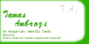 tamas ambrozi business card